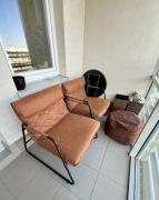 2 szt - Fotele Loft metal skóra eko