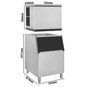Kostkarka do lodu - 212 kg /24 godz. - z pojemnikiem do przechowywania lodu
