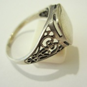 DUŻY SYGNET SREBRNY PIERŚCIEŃ  śr. 2,2 cm Ag 925