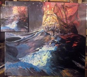 Kopia obrazu Ferdynanda Ruszczyca "Nec mergitur" .