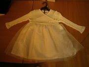 Kremowo biała sukienka dla dziewczynki rozmiar 80-86 cm / 12-18 miesiąc