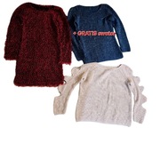 Zestaw 2x sweterek damski S/M +Gratis sweterek niebieski