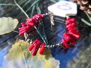 Bransoletka amulet koral i hematyt 