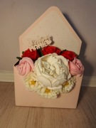 Flower box koperta dzień mamy kwiaty mydlane