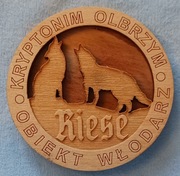 Drewniany magnes na lodówkę Riese - Góry Sowie - Polska (fi 5,7mm)