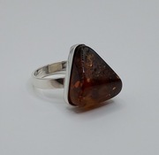 Pierścionek Srebro i Bursztyn