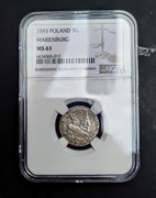 Zygmunt III Waza - trojak 1593 Malbork - NGC MS 61
