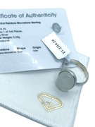 Pierścionek z kamieniem księżycowym, srebro 925, certyfikat RocksTV