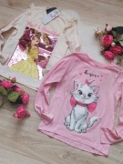 Sinsay Disney * 134 * bluzeczki długi rękaw * Bella * Kotka Marie NOWE