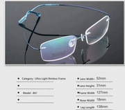 Oprawki do okularów bezoprawkowych zlote