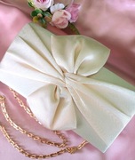 Morelowa kopertówka- Satynowa kokarda