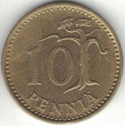 Finlandia 10 pennia 1965 - 20 mm