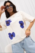 T-SHIRT DAMSKI FLOWERS NOWOŚĆ KOLORY SM LXL 