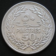 Liban 50 piastrów 1952 - srebro
