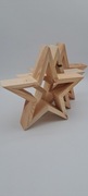 Drewniana OUTLETOWA gwiazda, baza, stelaż - 21 cm