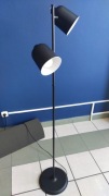 Lampa podłogowa czarna antracyt metalowa dwa źródła światła IKEA