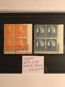 USA Scott 637,636 MNH** Plate Block
