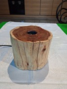 Lampka stolikowa drewniana pieniek hendmade