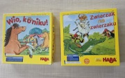 2 gry planszowe : Haba Wio, koniku! Haba Zwierzak na zwierzaku 