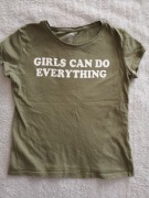 Zielona khaki bluzka Girls Kiabi 140 jak nowa