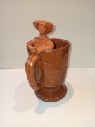 Duży kufel ceramiczny WSK Rzeszów PRL 1988 glina cowboy kubek piwo puchar 