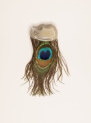 brosz z agatem i pióra pawia