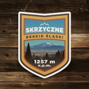 Skrzyczne - Beskid Śląski - turystyczna naklejka górska 5x6,5 cm