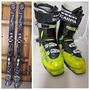 Zestaw skiturowy narty freeride Head,  nowe foki, buty Scarpa/46