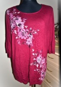170^   bonmarche bordowa bluzka tunika z wiskozy _48/50