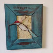 Koliber witrażowy zawieszka 