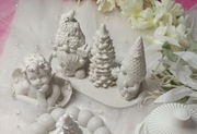 Ozdoby świąteczne krasnale choinka podstawka handmade