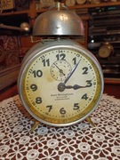 Stary ciekawy budzik przedwojenny Junghans 28r sprawny ciekawa tarcza 