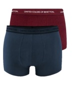 United Colors of Benetton Bokserki Męskie 2 szt bordowe granatowe XL