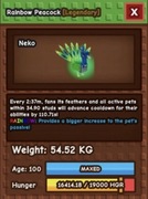 Grow a garden Huge Rainbow Peacock 54kg+ 100AGE