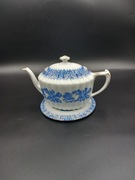 Tuppack Tiefenfurt china blau dzbanek do herbaty niska forma z postawką 