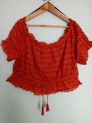 Bluzka hiszpanka z koronki bawełnianej rozmiar 46