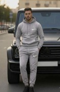 Dres Męski NIKE Szary – Komplet (Hoodie + Joggery) – Jakość Turcja