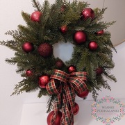 Wianek świąteczny na drzwi wieniec czerwony 