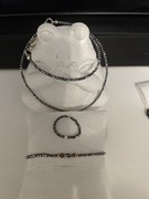 Zestaw biżuterii terahertz 2mm zapięcie srebro 