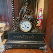 Sprawny kamienny=zegar kominkowy Francja=(te same numery na elementach) 