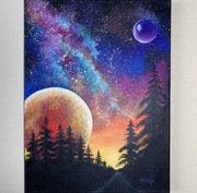 Kosmos i Ziemia obraz do pokoju nastolatka akryl