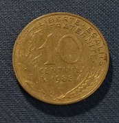 Moneta Francja 10 centymów 1988