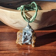 DUŻY BURSZTYN I JEDWAB AUTORSKI NA PREZENT ŚWIĘTA METALOPLASTYKA