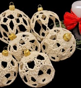 Bombki ażurowe ręcznie wykonane kpl.6szt 