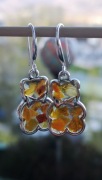 Urocze kolczyki, misie. Bursztyn 