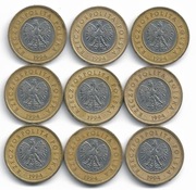 2 zł 1994 x 9szt, III w skali Kopickiego - bardzo piękne