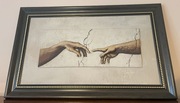 Obraz Płaskorzeźba Relif - "Stworzenie Adama" Piękna Rama 65 x 106 cm