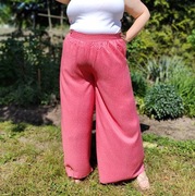 Nowe szerokie spodnie H&M 42 XL 44 XXL różowe wiskoza culloty boho kropki