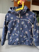 Softshell H&M 110-116 cm kwiatowa kurtka dla dziewczynki wodoodporna