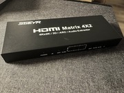 SGEYR 4K 4x2 HDMI Matrix Switch Splitter 4 Ports HDMI True Matrix 